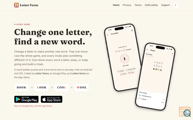 Screenshot of Letter Verse