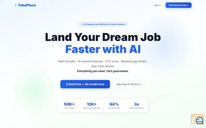 Screenshot of TakePlace