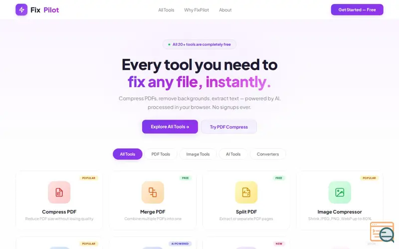 Screenshot of FixPilot — Free Online Tools