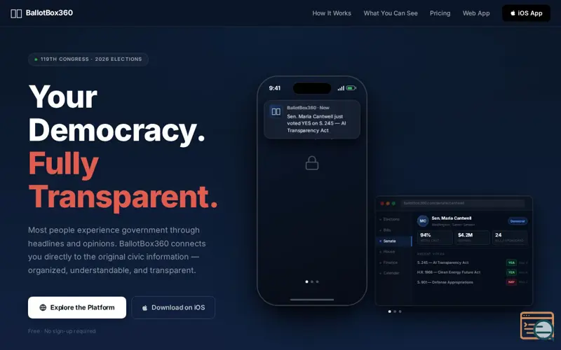 Screenshot of BallotBox360