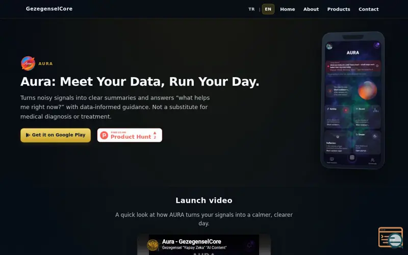 Screenshot of AURA
