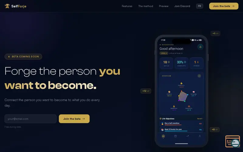 Screenshot of SelfForje