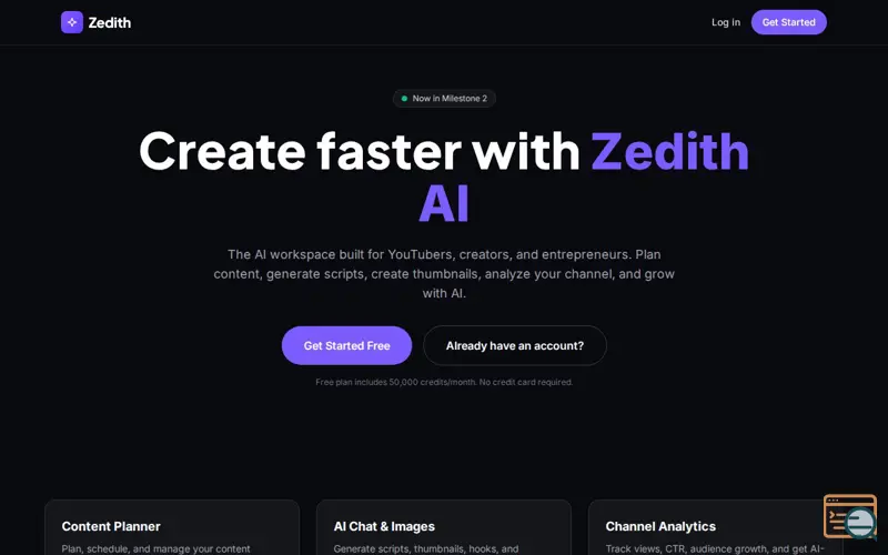 Screenshot of Zedith AI
