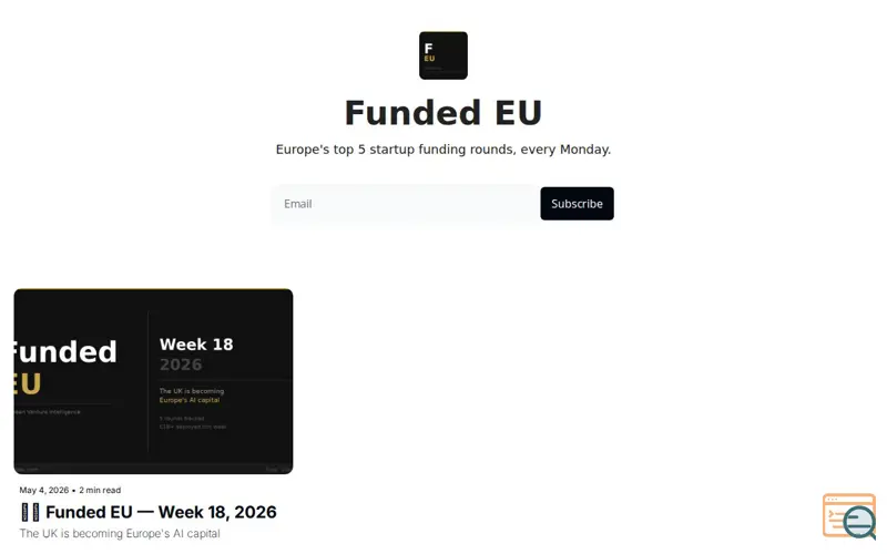 Screenshot of Funded EU