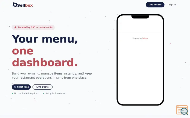 Screenshot of Sellbox