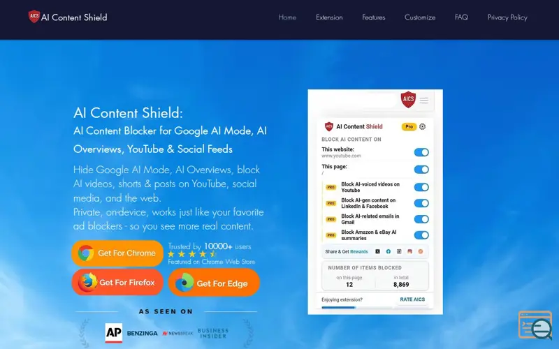 Screenshot of AI Content Shield