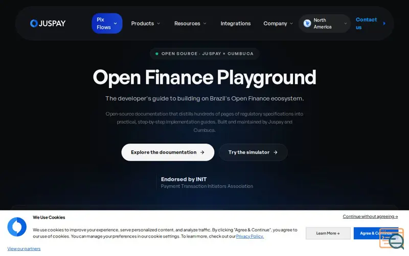 Screenshot of Open Finance Playground, a launch using Factors.ai