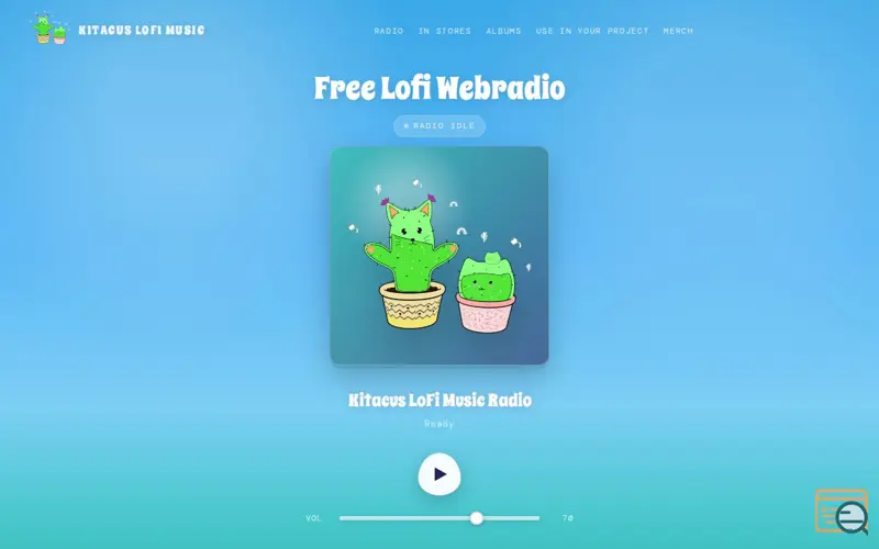 Screenshot of Kitacus LoFi Music, a launch using Amazon