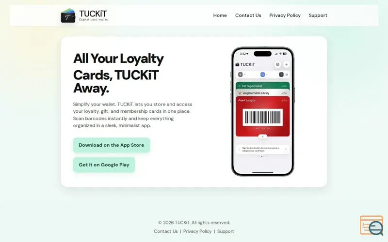 Screenshot of TUCKiT