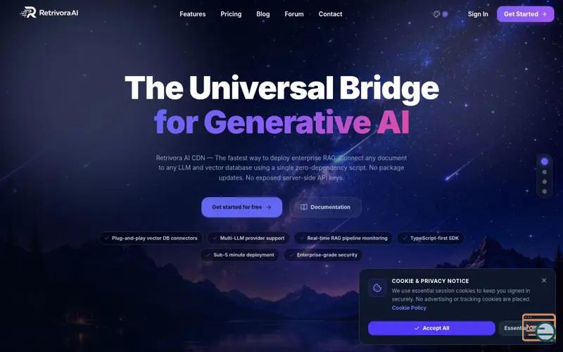 Screenshot of Retrivora AI