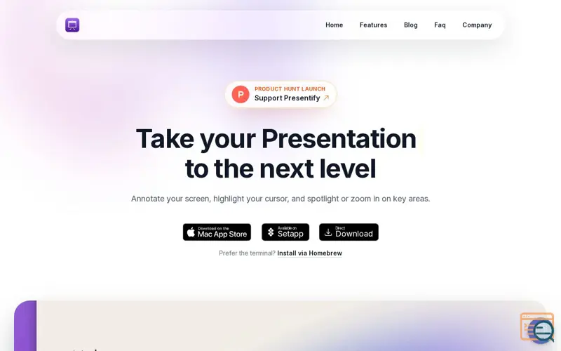 Screenshot of Presentify
