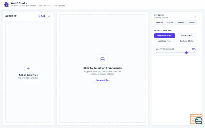 Screenshot of WebP Studio