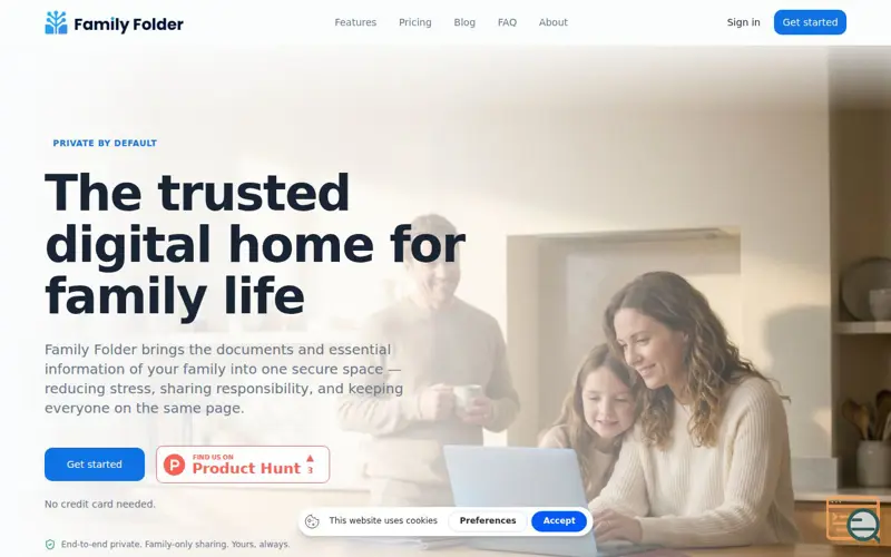 Screenshot of Family Folder, a launch using GetTerms