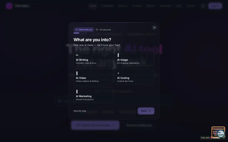 Screenshot of The INDEX | The Best AI Tools in 2026