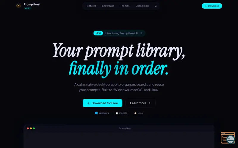 Screenshot of Prompt Nest
