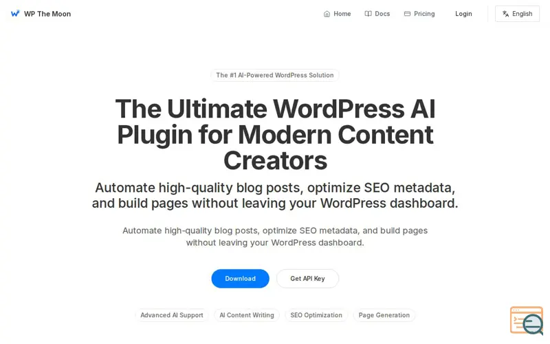 Screenshot of WP The Moon - WordPress AI Plugin