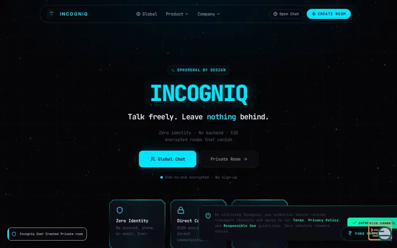 Screenshot of Incogniq