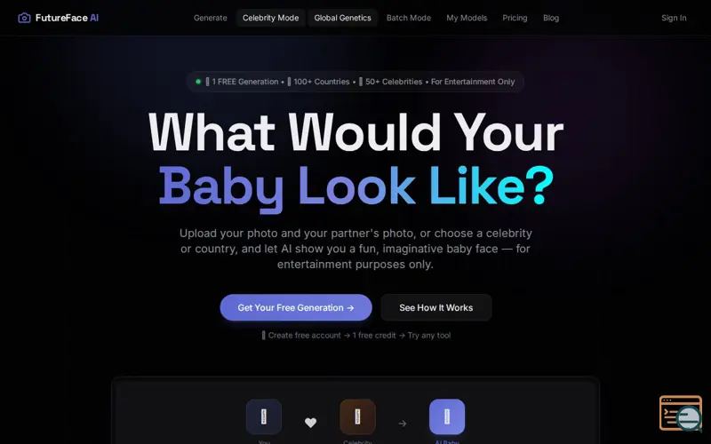 Screenshot of FutureFace AI