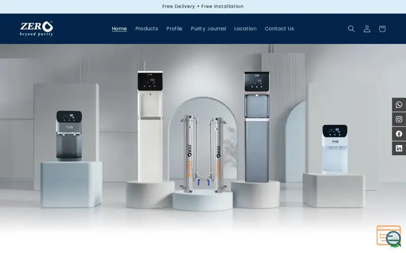 Screenshot of Zero Water PK, a launch using Bluehost DNS