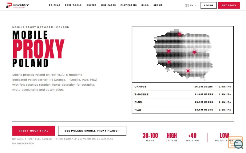 Screenshot of Proxy Poland