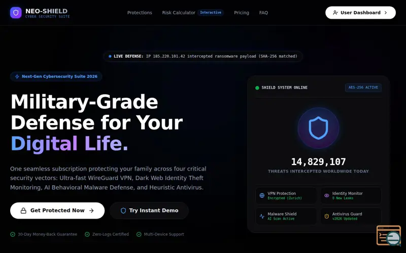 Screenshot of neo-shield
