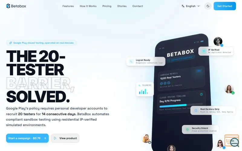 Screenshot of BetaBox