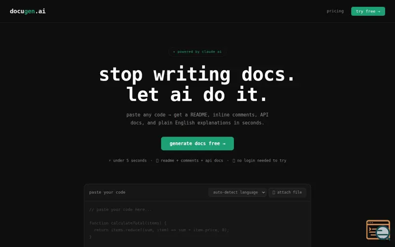 Screenshot of DocuGen AI