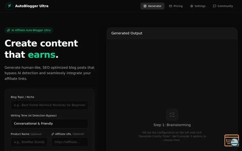 Screenshot of Blogger