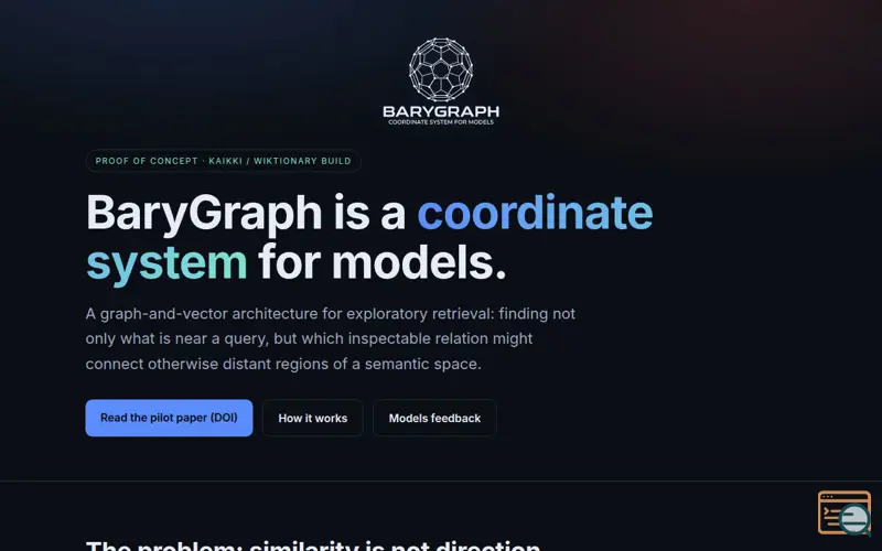 Screenshot of BaryGraph — coordinate system for models