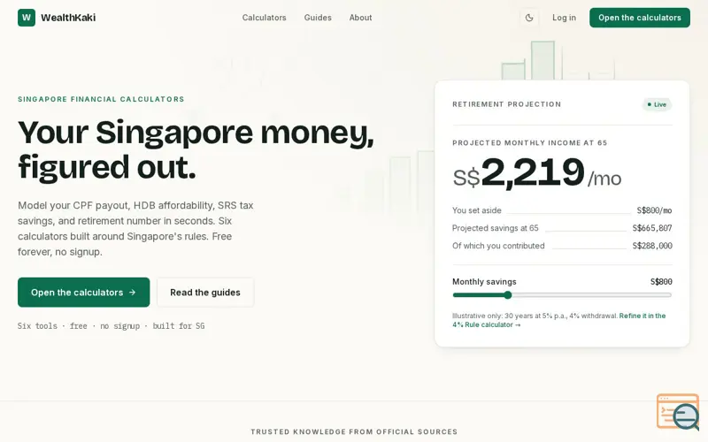 Screenshot of WealthKaki