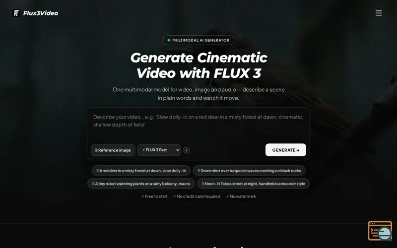 Screenshot of FLUX 3 Video