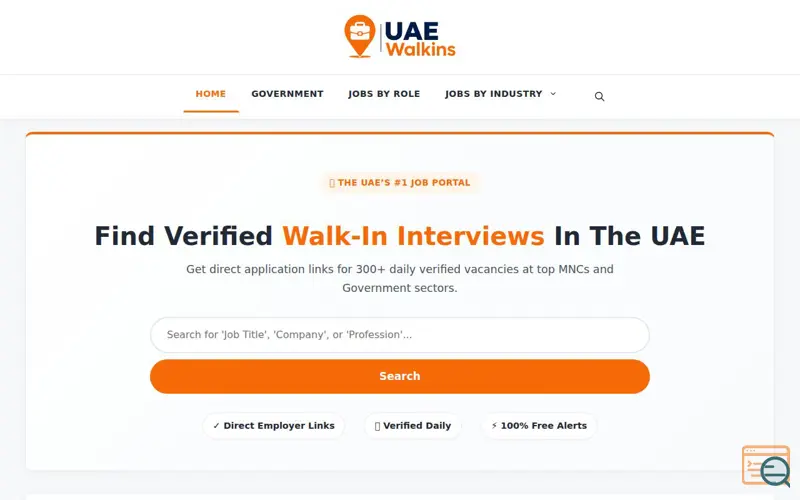 Screenshot of UAE Walkins