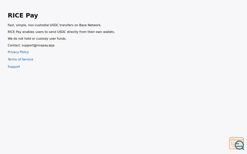 Screenshot of RICE Pay