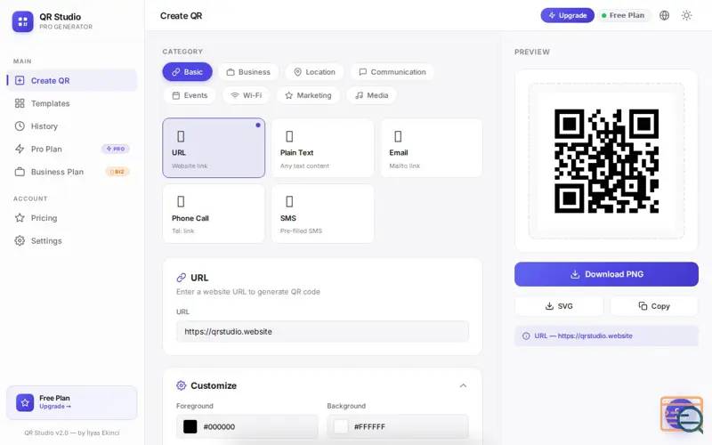 Screenshot of QR Studio