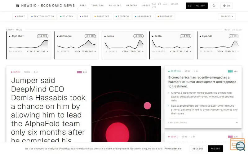 Screenshot of Newsio