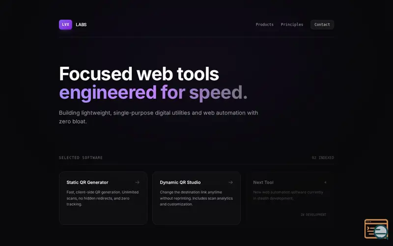 Screenshot of LVX Dynamic QR