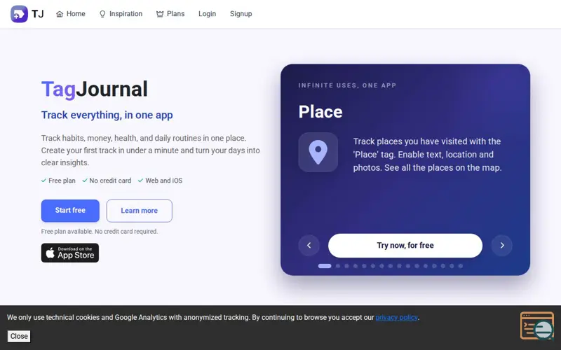 Screenshot of TagJournal