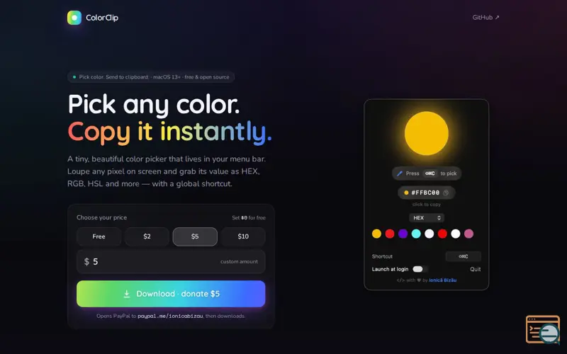 Screenshot of Colorclip