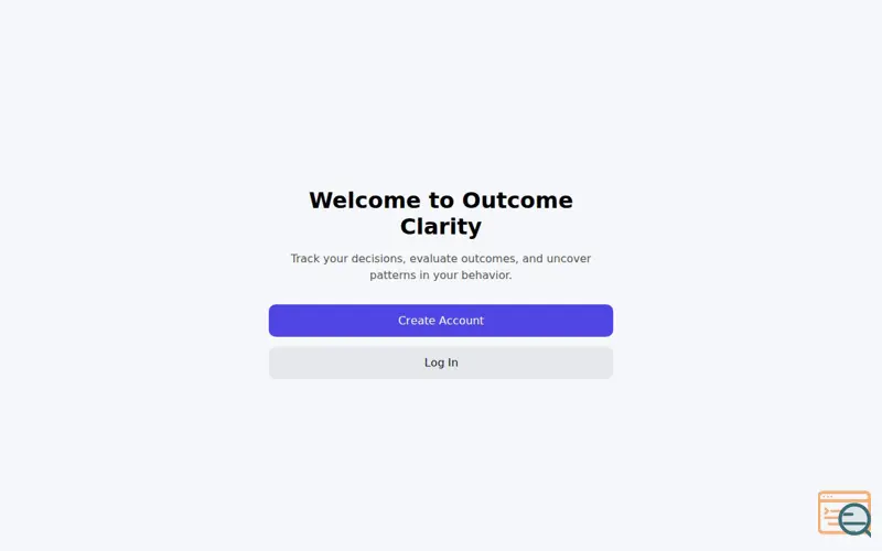 Screenshot of outcome clarity
