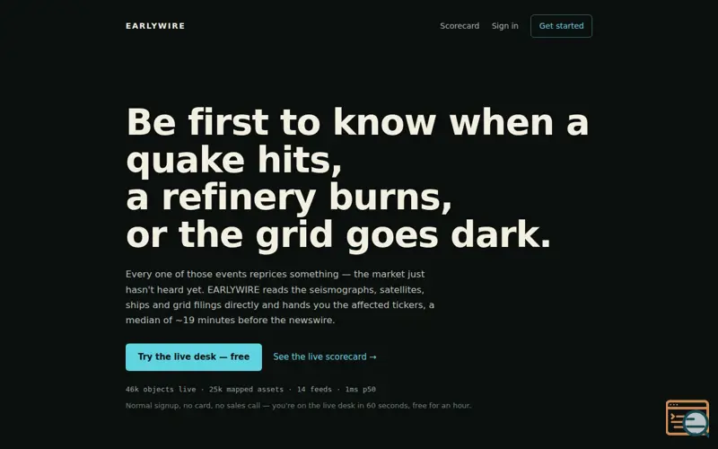 Screenshot of EARLYWIRE