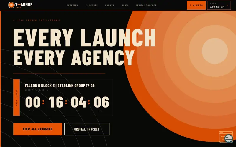 Screenshot of T MINUS Labs
