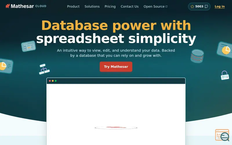 Screenshot of Mathesar