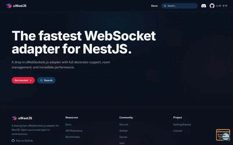 Screenshot of uWestJS