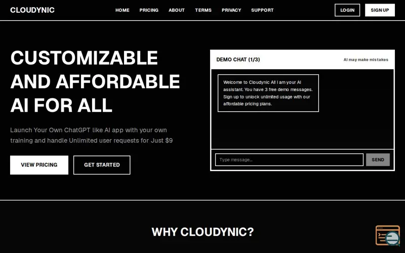 Screenshot of Cloudynic AI