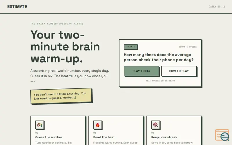 Screenshot of Estimate
