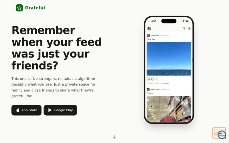 Screenshot of Grateful