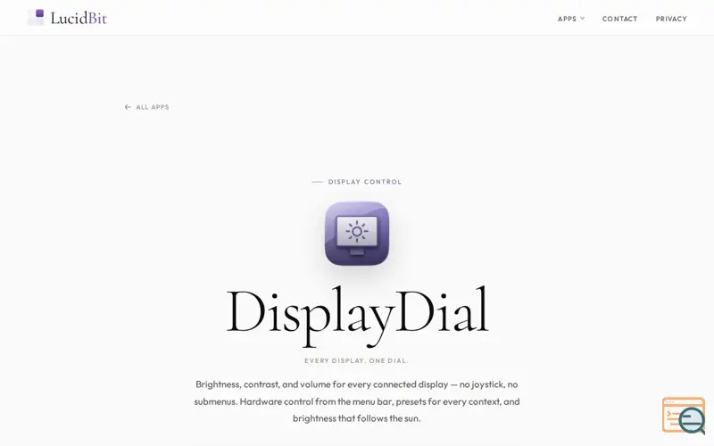 Screenshot of DisplayDial