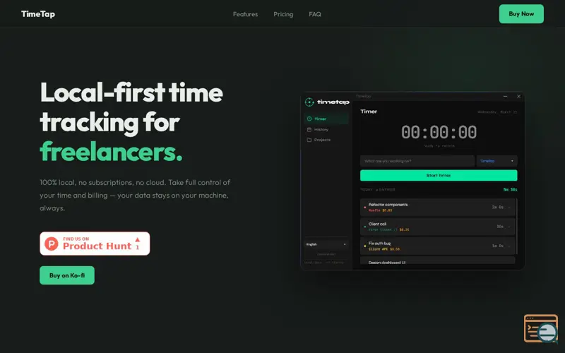 Screenshot of TimetTap — Local
