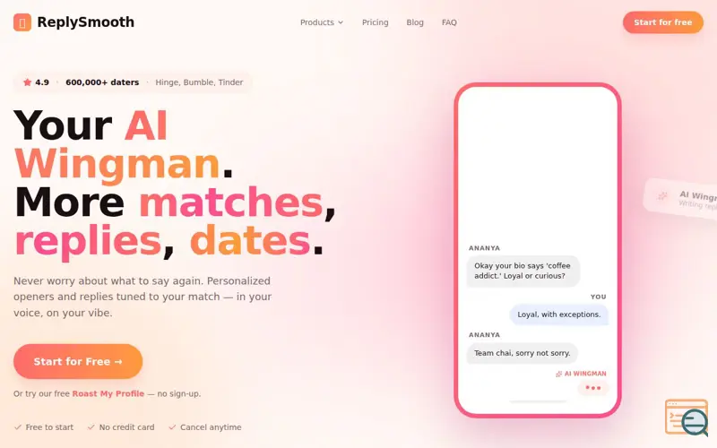Screenshot of ReplySmooth