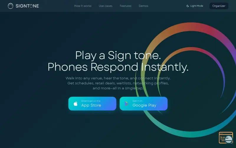 Screenshot of Hear the Sign tone. Phones Responds 